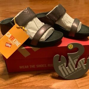 FitFlop Lulu Metallic Snake Slide